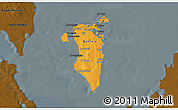 Political 3D Map of Bahrain, darken