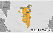 Political 3D Map of Bahrain, desaturated