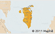 Political 3D Map of Bahrain, lighten