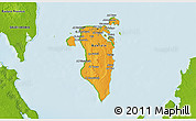 Political 3D Map of Bahrain, physical outside