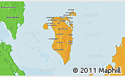 Political 3D Map of Bahrain, political shades outside