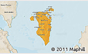 Political 3D Map of Bahrain, satellite outside, bathymetry sea