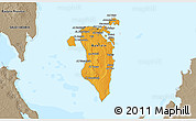 Political 3D Map of Bahrain, semi-desaturated, land only
