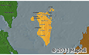 Political Shades 3D Map of Bahrain, darken