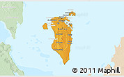 Political Shades 3D Map of Bahrain, lighten, land only