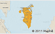 Political Shades 3D Map of Bahrain, shaded relief outside