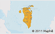 Political Shades 3D Map of Bahrain, single color outside