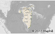 Satellite 3D Map of Bahrain, lighten, desaturated