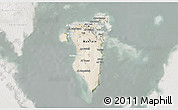 Satellite 3D Map of Bahrain, lighten, semi-desaturated