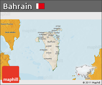 Satellite 3D Map of Bahrain, political outside