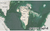 Satellite 3D Map of Bahrain, semi-desaturated