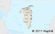 Satellite 3D Map of Bahrain, single color outside, bathymetry sea