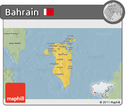 Savanna Style 3D Map of Bahrain