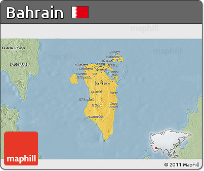 Savanna Style 3D Map of Bahrain