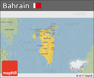 Savanna Style 3D Map of Bahrain