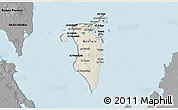 Shaded Relief 3D Map of Bahrain, darken, desaturated, land only