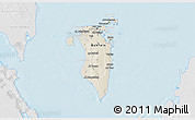 Shaded Relief 3D Map of Bahrain, lighten, desaturated, land only