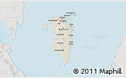 Shaded Relief 3D Map of Bahrain, lighten, semi-desaturated, land only