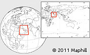 Blank Location Map of Bahrain, within the entire continent