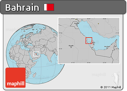 Blank Location Map of Bahrain, gray outside