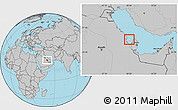 Blank Location Map of Bahrain, gray outside