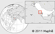 Blank Location Map of Bahrain, highlighted continent