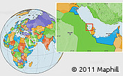 Blank Location Map of Bahrain, political outside