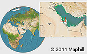 Blank Location Map of Bahrain, satellite outside