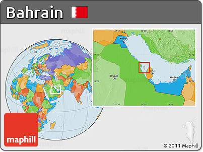 Gray Location Map of Bahrain, political outside