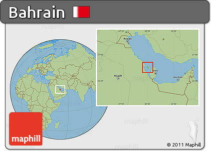 Physical Location Map of Bahrain, savanna style outside