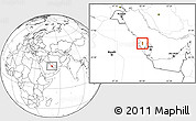 Political Location Map of Bahrain, blank outside