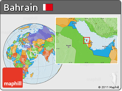 Political Location Map of Bahrain