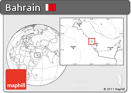 Savanna Style Location Map of Bahrain, blank outside