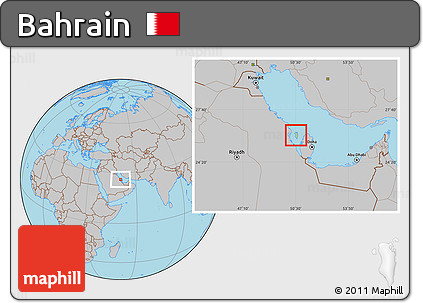 Savanna Style Location Map of Bahrain, gray outside