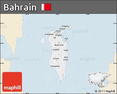 Classic Style Map of Bahrain, single color outside