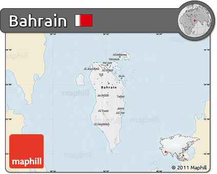 Classic Style Map of Bahrain, single color outside