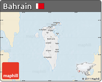 Classic Style Map of Bahrain, single color outside