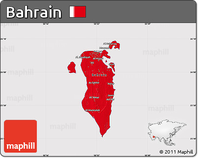 Flag Map of Bahrain, flag centered
