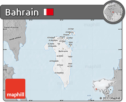Gray Map of Bahrain