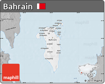 Gray Map of Bahrain