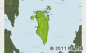 Physical Map of Bahrain, darken, semi-desaturated, land only
