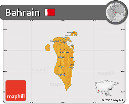 Political Map of Bahrain, cropped outside