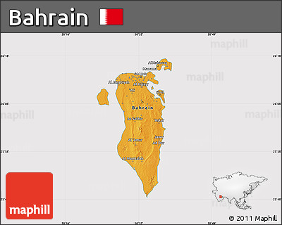 Political Map of Bahrain, cropped outside