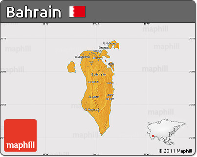 Political Map of Bahrain, cropped outside