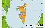 Political Map of Bahrain, physical outside