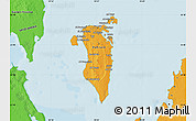 Political Map of Bahrain, political shades outside