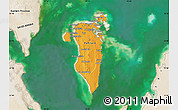 Political Map of Bahrain, satellite outside