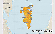 Political Map of Bahrain, shaded relief outside