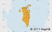 Political Map of Bahrain, single color outside, shaded relief sea