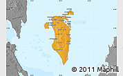 Political Shades Map of Bahrain, desaturated, land only